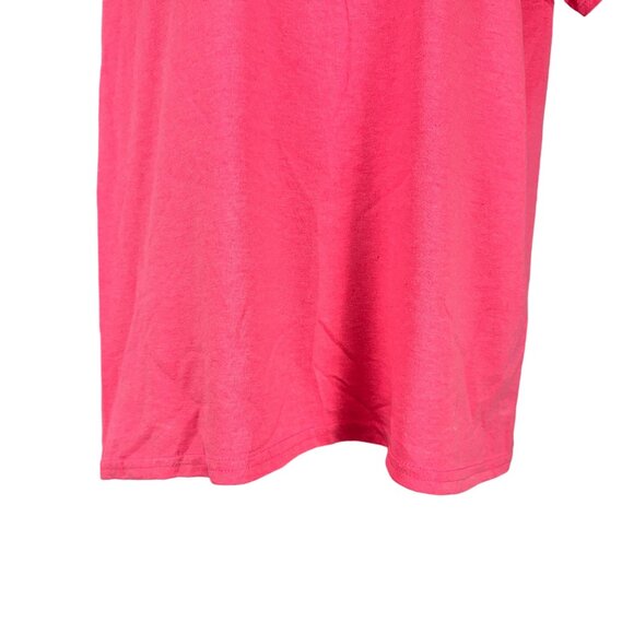 Gildan Ultra Cotton Pink Graphic Smiley Face TShirt Medium Crew Neck Tee Shirt - Picture 7 of 8